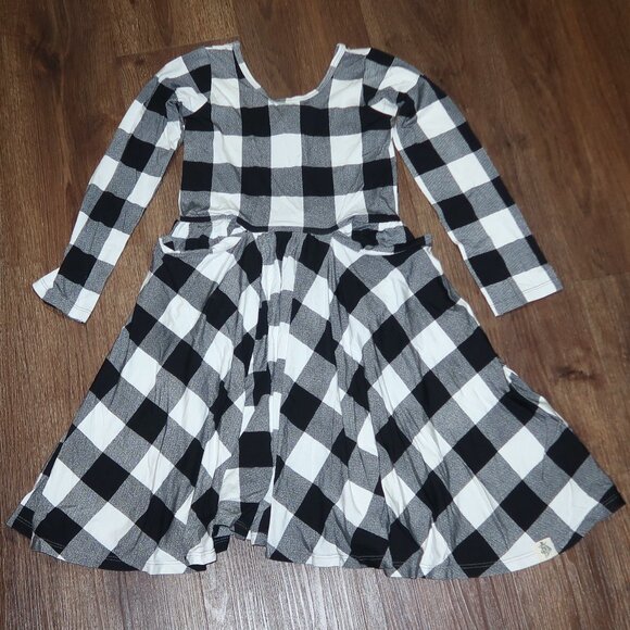 NWT Bijou Sauvage Check Me Out Skyler Dress Black White Buffalo Check Knit sz 10 - Picture 2 of 5